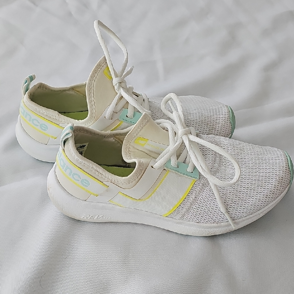 New Balance White, Yellow and Green Sneakers Women's Size 7.5
